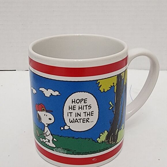 UFS Golf Gift & Gallery Coffee Mug Peanuts Snoopy Charlie Brown Golf Cup 1998 - Picture 3 of 9